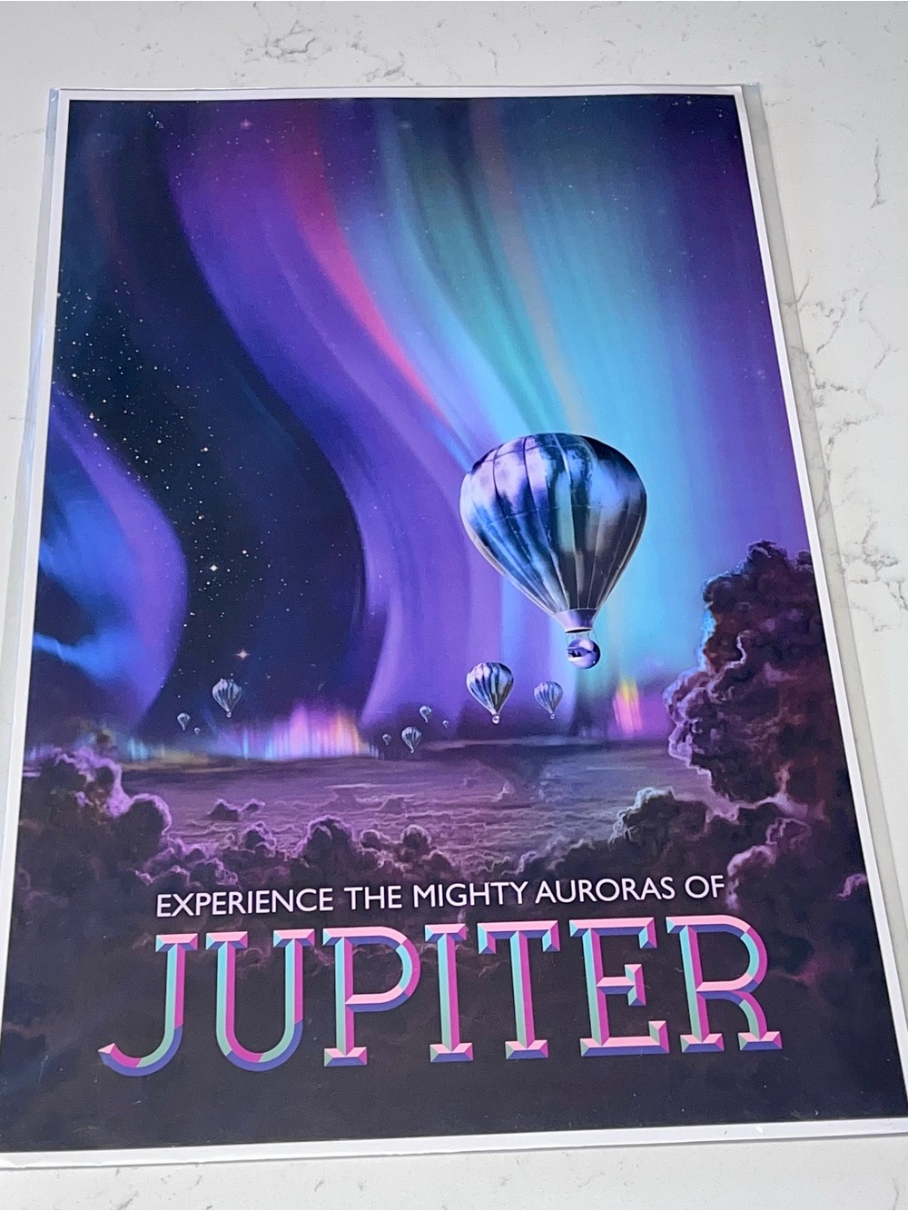 NASA's “Jupiter's Aurora” Poster Jet Propulsion Laboratory 11x17 Hot Air Balloon